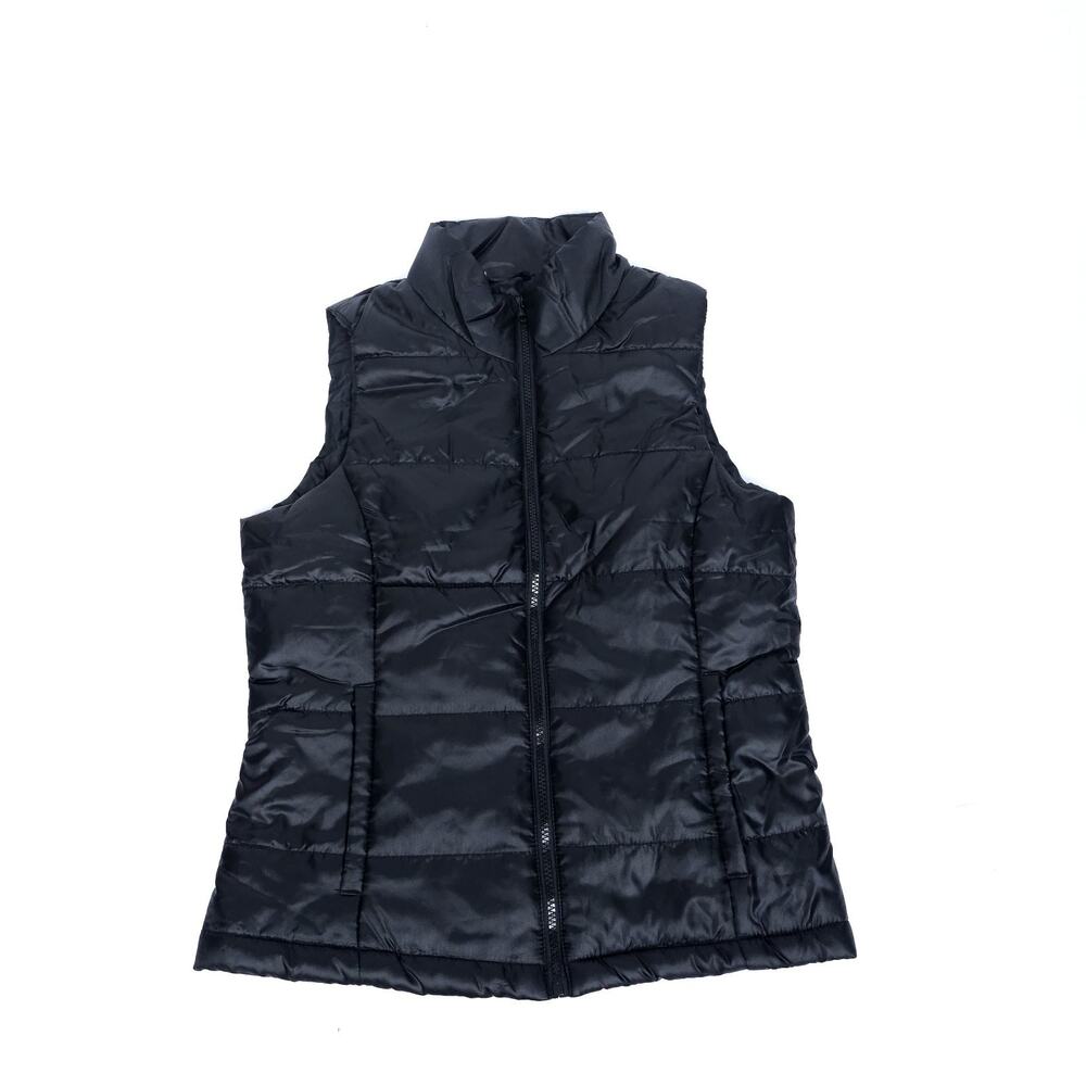 Jackson Hole Womens Puffer Vest Small Black Quilted Zipper Front Pocket